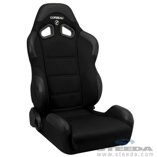 Black Cloth Racing Seat Pair